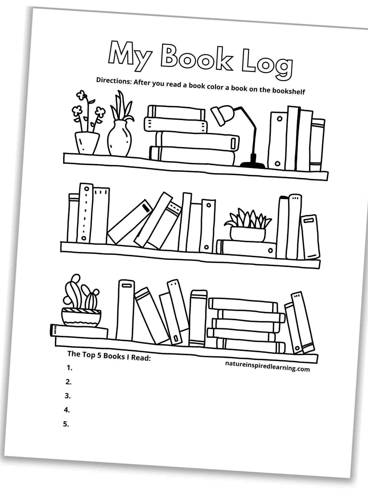 book and reading logs - nature inspired learning
